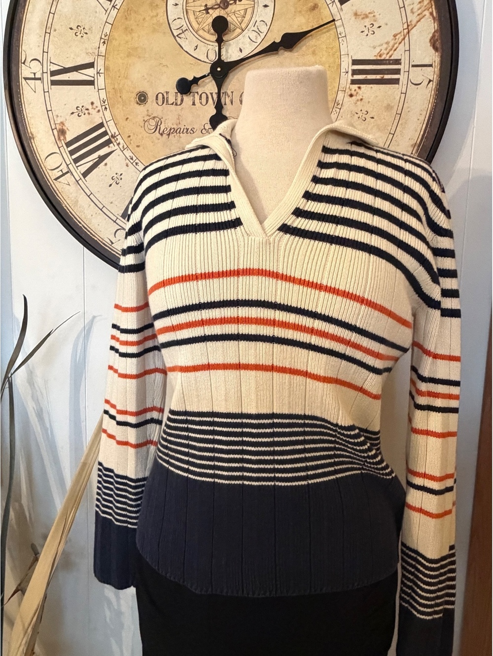Tommy Hilfiger Women's Medium Striped Cotton Knit Top